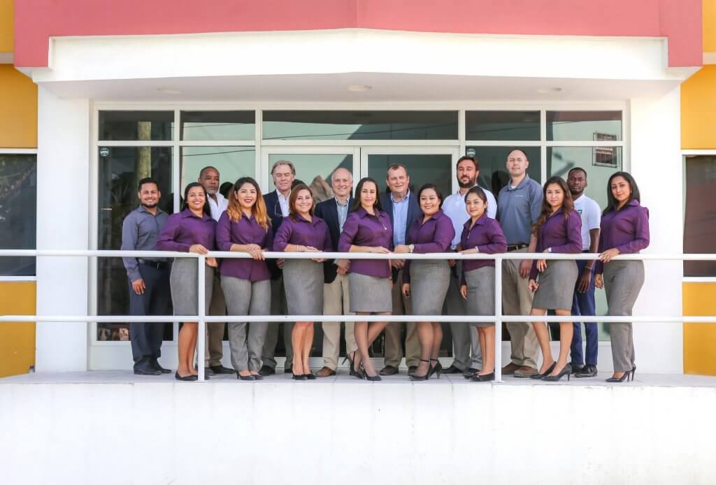 CIB staff in from of bank headquarters - San Pedro, Belize (2)