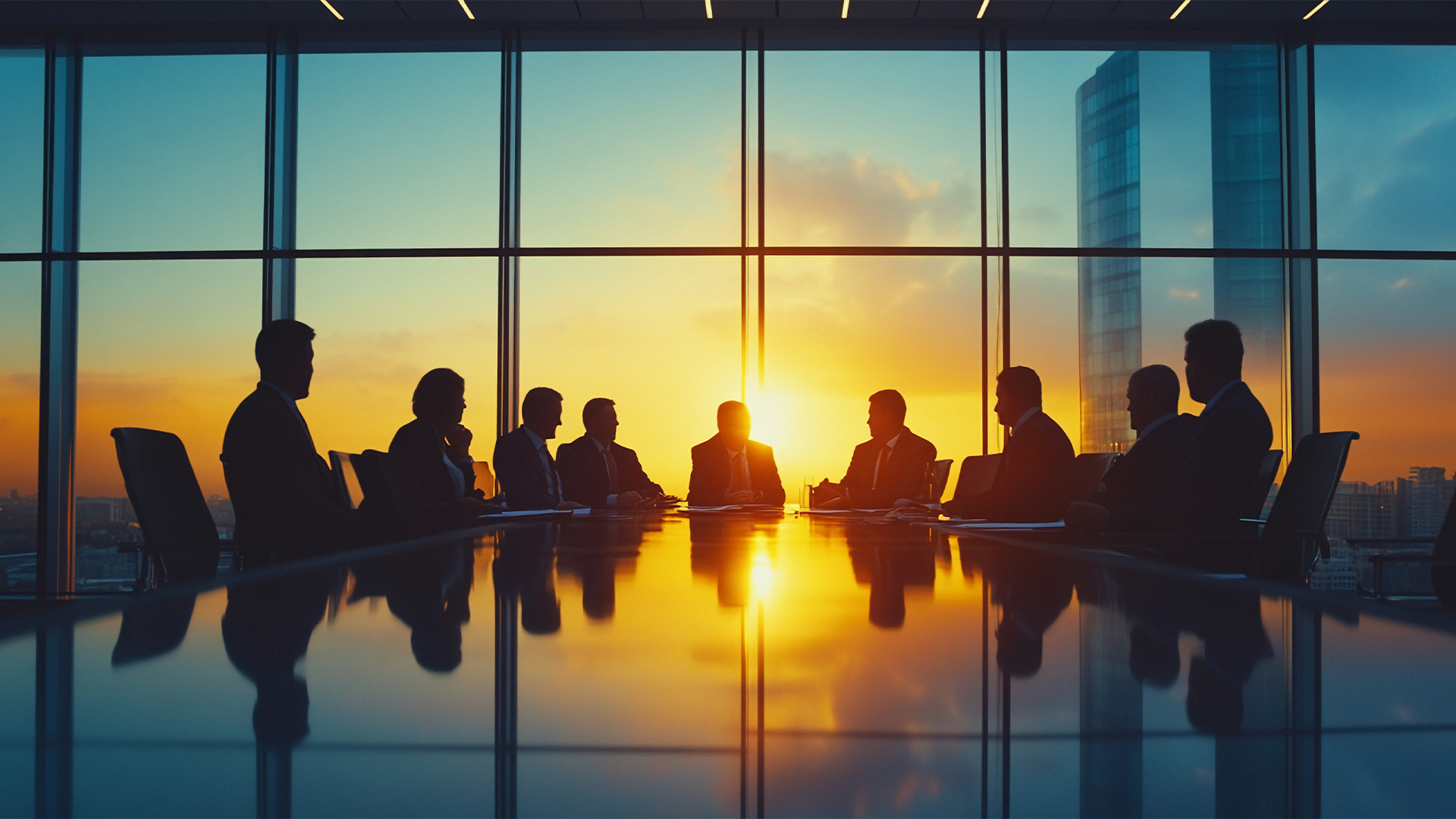 A group of investors discussing investment opportunities in a boardroom