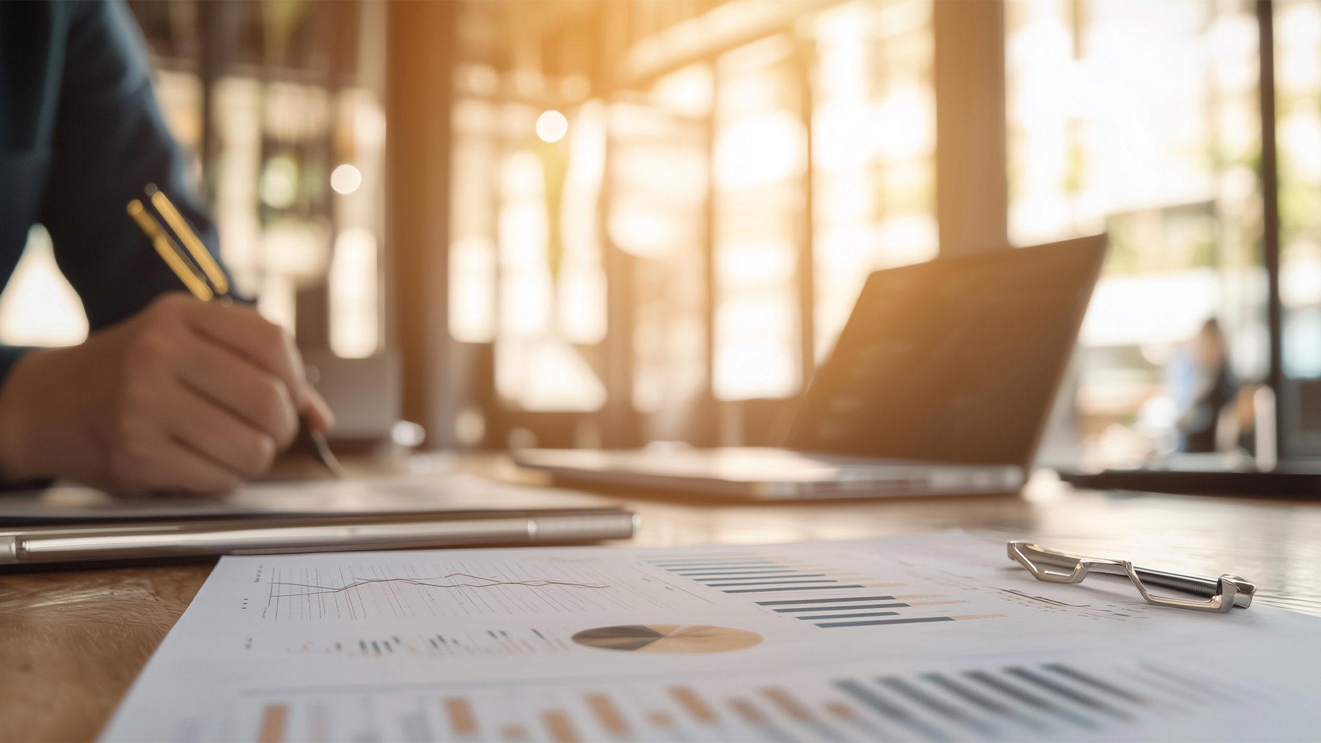 Financial Advisor Presenting Investment Portfolio in Meeting Room