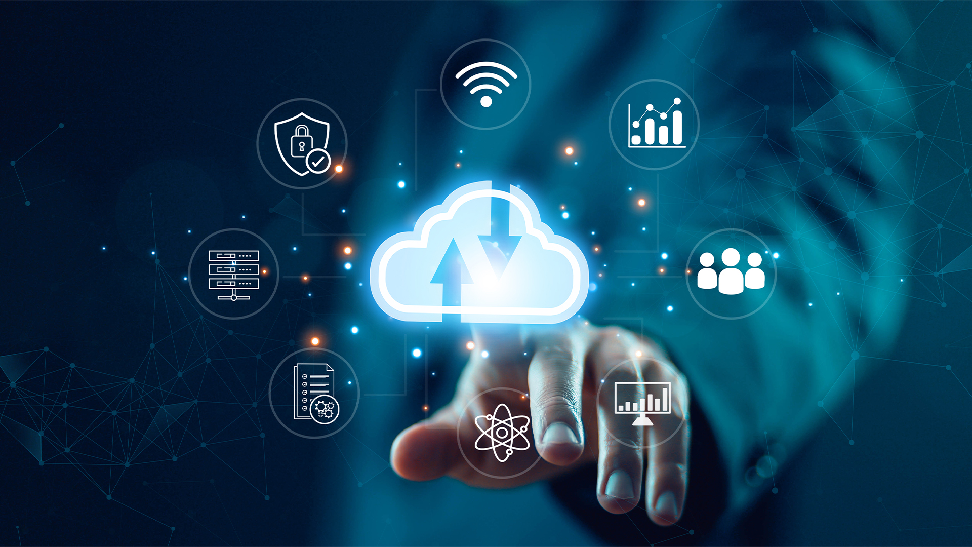 Downloaded application platform connect technology, technology cloud data storage, solution big data, and backup service on the internet network