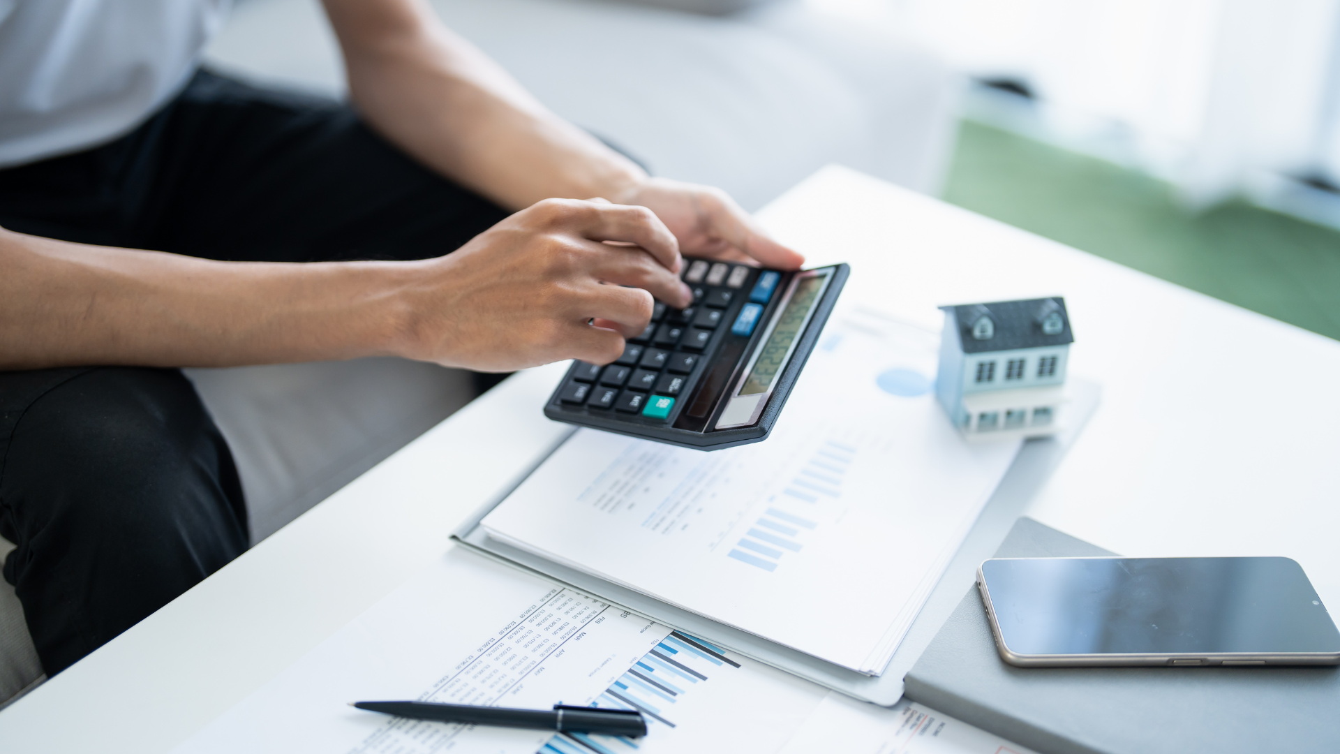 Person using calculator